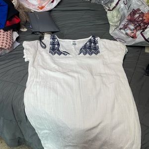 White and navy dress